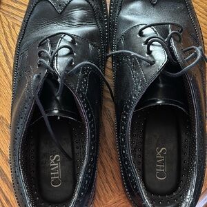 Chaps Black Leather Oxfords for Men